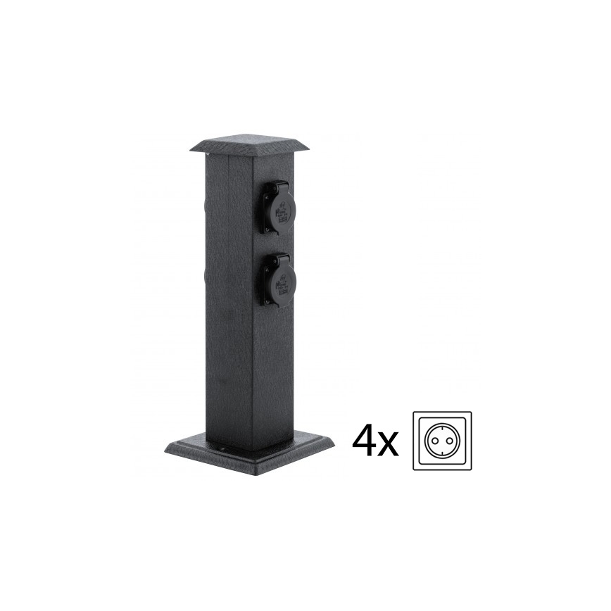 EGLO 93426 - Coluna de jardim exterior com tomadas SCHUKO IP44