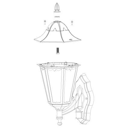 Eglo - Aplique de parede externo com sensor 1xE27/60W/230V IP44