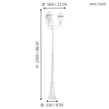Eglo Candeeiro de exterior 3xE27/60W/230V IP44