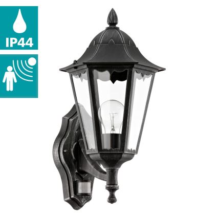 Eglo - Aplique de parede externo com sensor 1xE27/60W/230V IP44