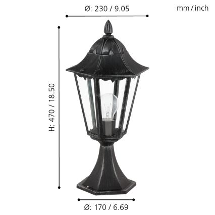 Eglo - Candeeiro de exterior 1xE27/60W/230V IP44