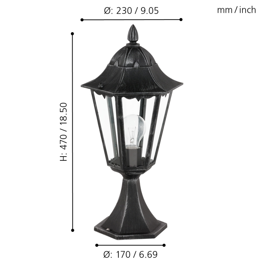 Eglo - Candeeiro de exterior 1xE27/60W/230V IP44