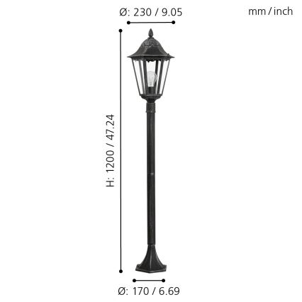 Eglo - Candeeiro de exterior 1xE27/60W/230V IP44