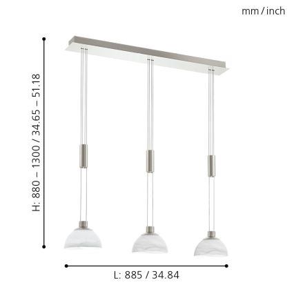 Eglo 93468 - Luz pendente LED MONTEFIO 3xLED/6W/230V