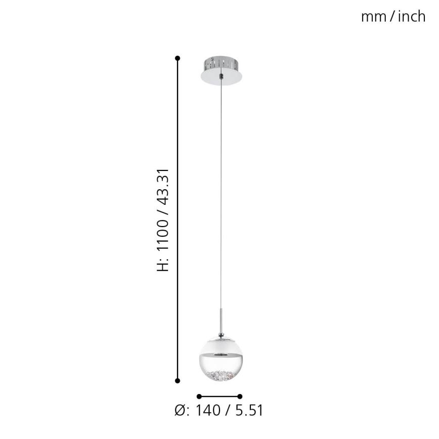Eglo - Luz pendente LED 1 1xLED/5W/230V