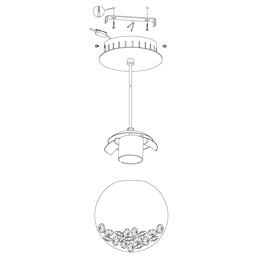 Eglo - Luz pendente LED 1 1xLED/5W/230V