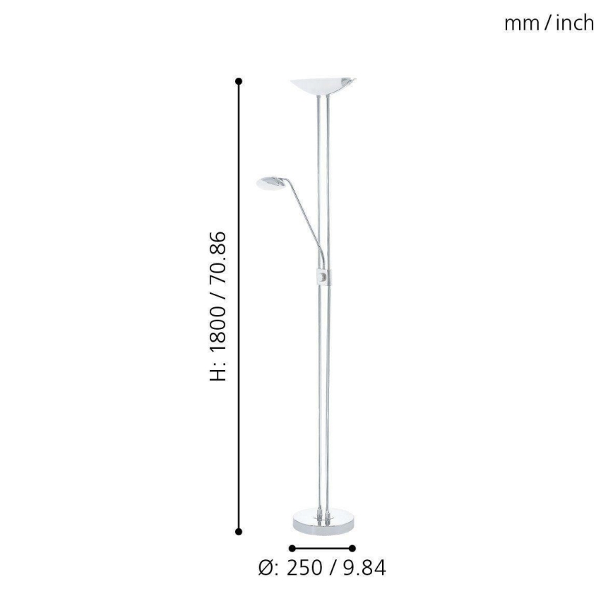 Eglo - Candeeiro de chão LED com regulação LED/20W + LED/2,5W
