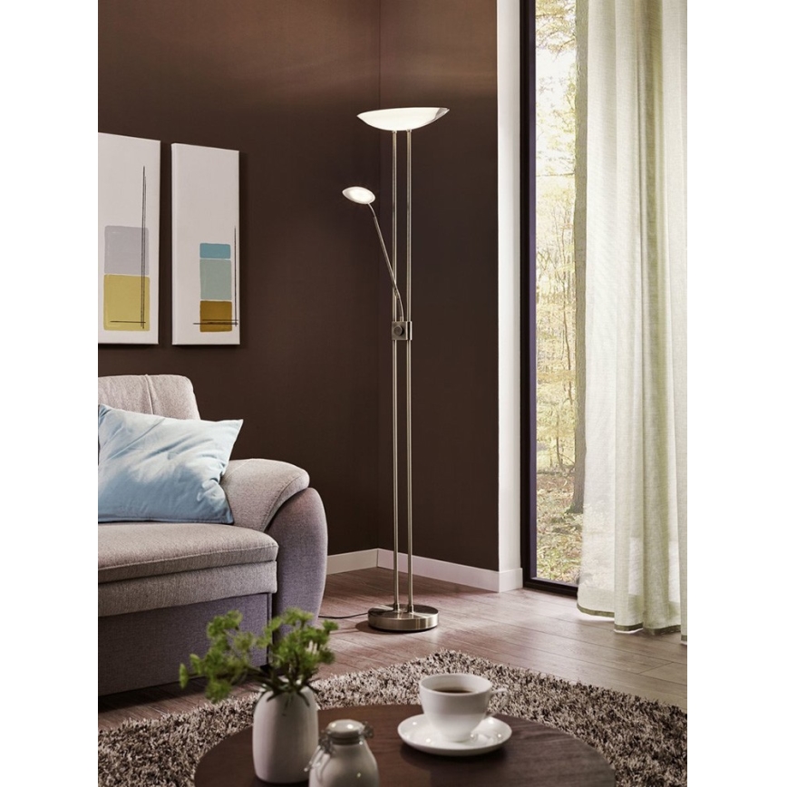 Eglo - Candeeiro de chão LED com regulação LED/20W + LED/2,5W