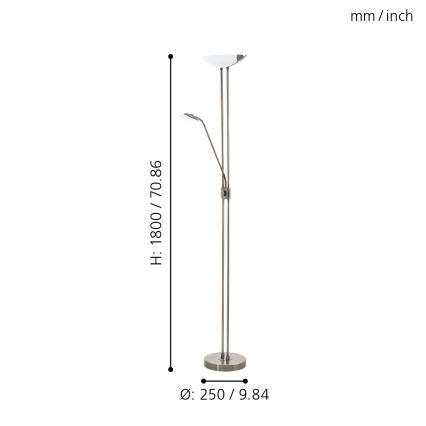 Eglo - Candeeiro de chão LED com regulação LED/20W + LED/2,5W