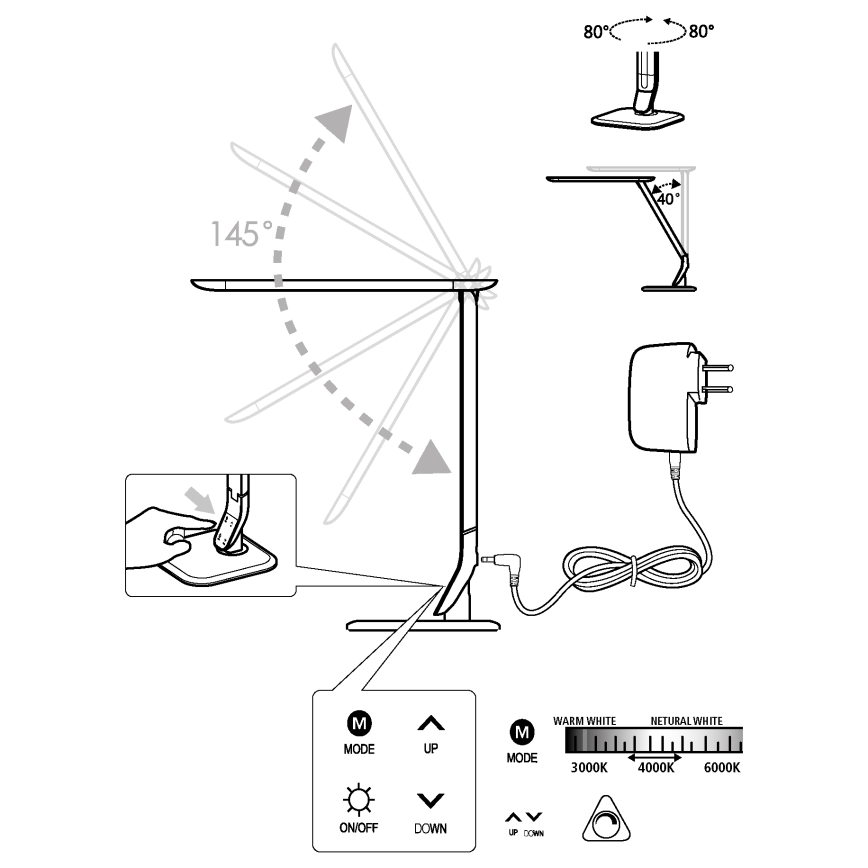 Eglo - LED regulação lampa LED/6W/230V