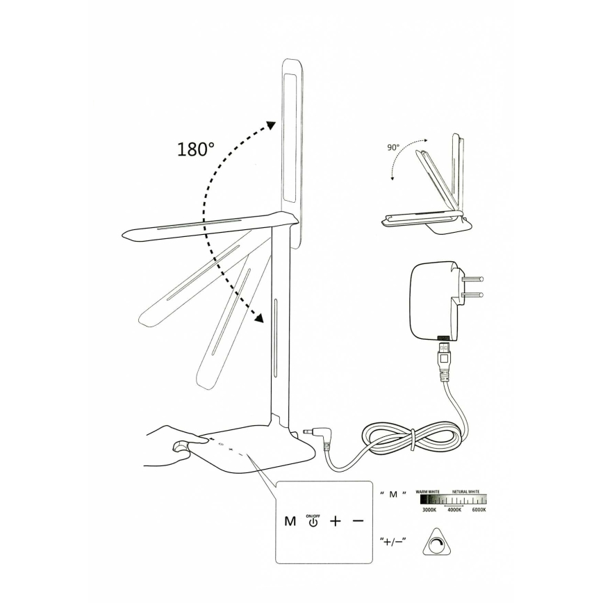 Eglo 93966 - Lâmpada de mesa CAUPO LED/2.9W/230V