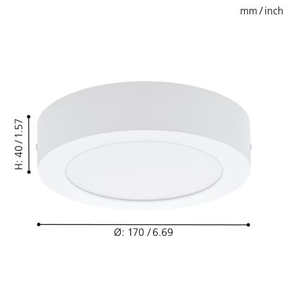 Eglo 94072 - Iluminação de teto LED FUEVA 1 LED/10,89W/230V