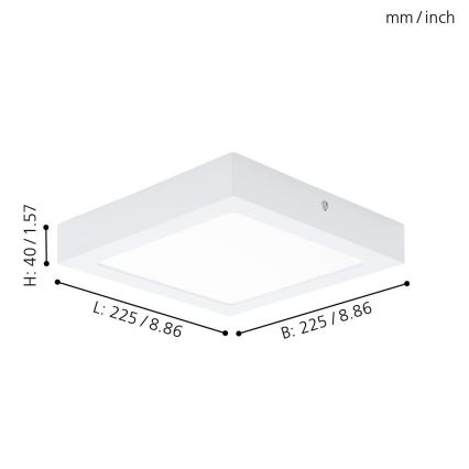 Eglo 94078 - Luz de teto LED FUEVA 1 LED/16,44W/230V