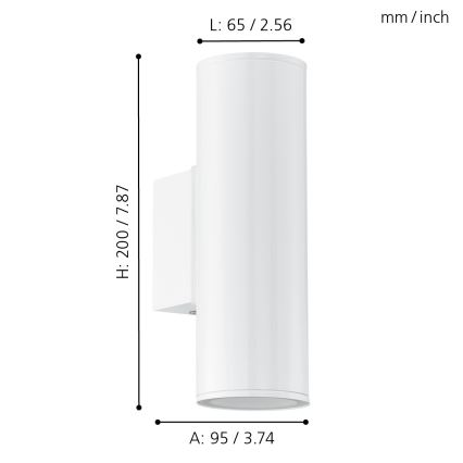 Eglo - Iluminação LED de exterior 2xGU10/3W/230V IP44
