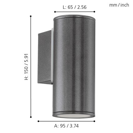 Eglo - Iluminação LED de exterior 1xGU10/3W/230V IP44