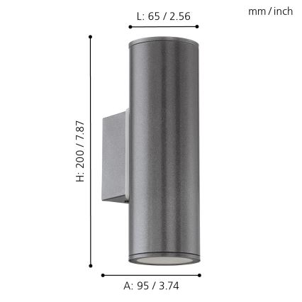 Eglo - Iluminação LED de exterior 2xGU10/3W/230V IP44