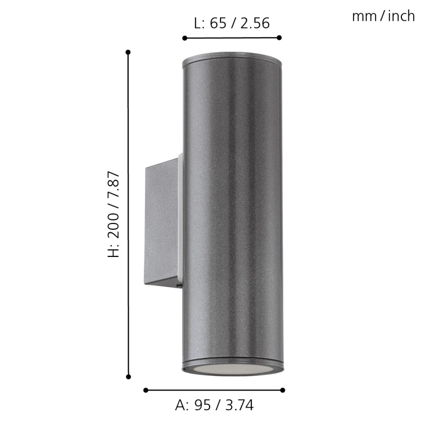 Eglo - Iluminação LED de exterior 2xGU10/3W/230V IP44
