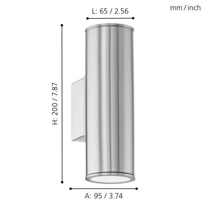 Eglo - Iluminação LED de exterior 2xGU10/3W/230V IP44