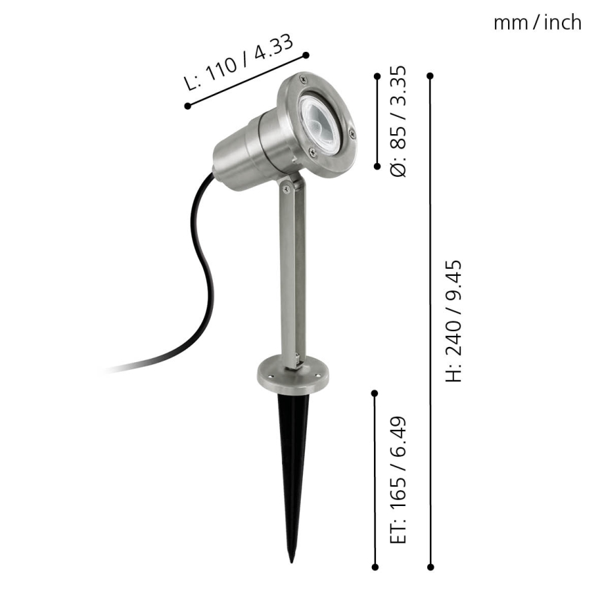 Eglo - Iluminação LED de exterior 1xGU10/5W/230V IP54