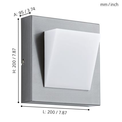 Eglo 94114 - Iluminação LED de exterior GALARY 1 1xLED/3,7W/230V IP44