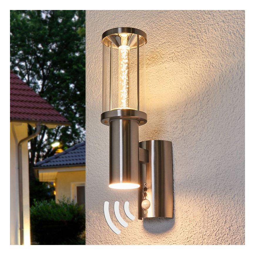 Eglo - Iluminação LED de exterior com sensor 1xGU10/3W + 1xLED/3,7W IP44