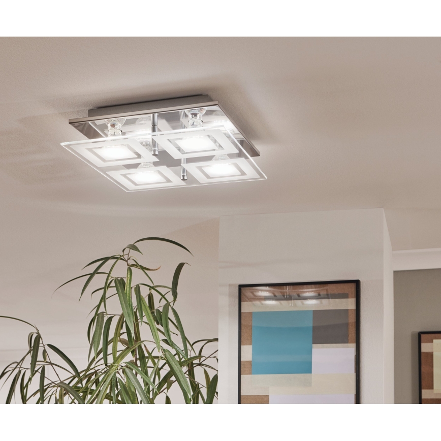 Eglo - Luz de teto LED 4xGU10-LED/3W/230V