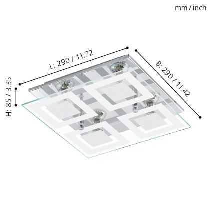 Eglo - Luz de teto LED 4xGU10-LED/3W/230V
