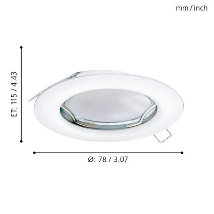Eglo - CONJUNTO 3x Foco de encastrar LED PENETO 3xGU10-LED/3W/230V