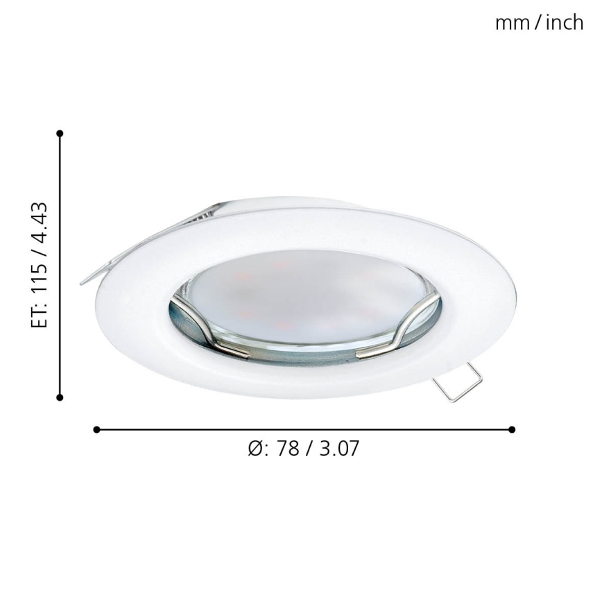 Eglo - CONJUNTO 3x Foco de encastrar LED PENETO 3xGU10-LED/3W/230V