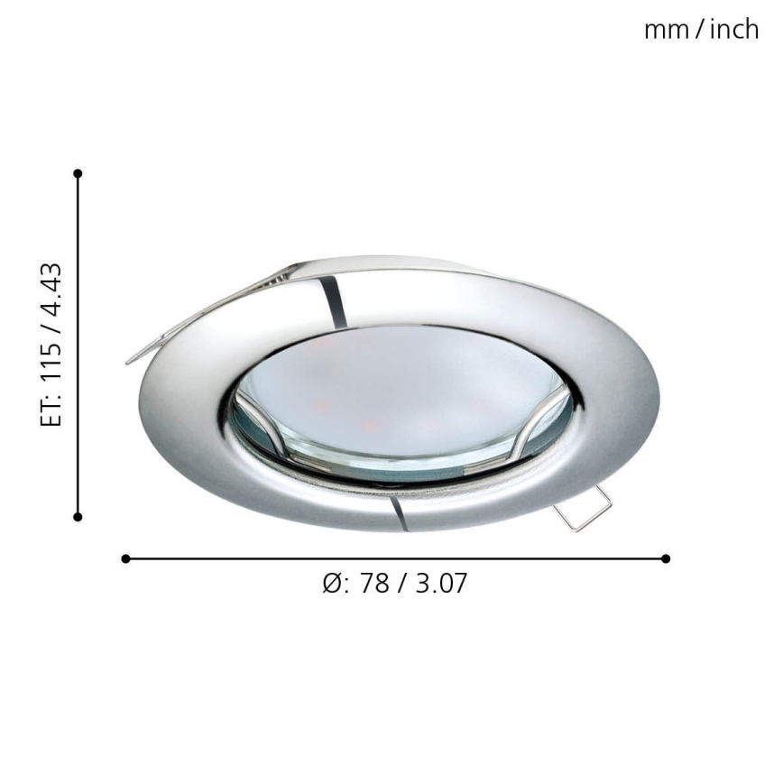 Eglo - CONJUNTO 3x Foco de encastrar LED PENETO 3xGU10-LED/3W/230V