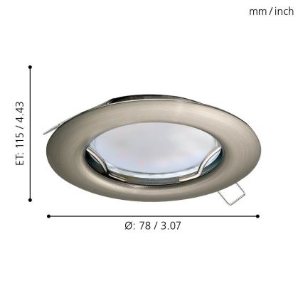 Eglo - CONJUNTO 3x Foco de encastrar LED PENETO 3xGU10-LED/3W/230V