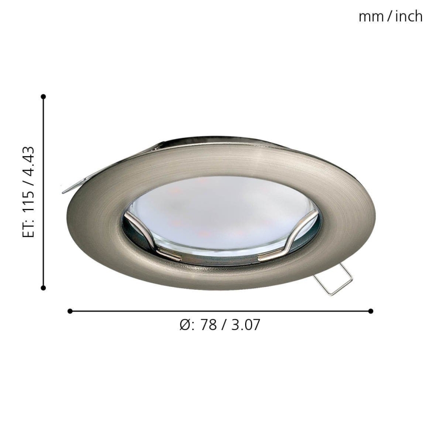 Eglo - CONJUNTO 3x Foco de encastrar LED PENETO 3xGU10-LED/3W/230V