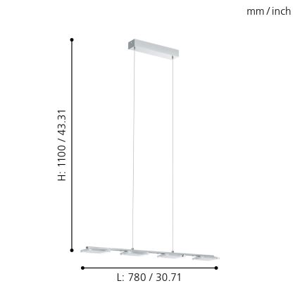 Eglo - Iluminação suspensa LED 4xLED/4.5W/230V
