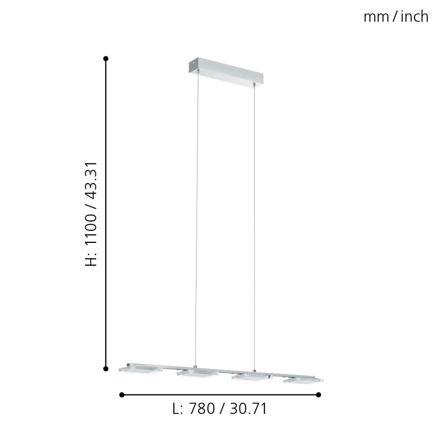 Eglo - Iluminação suspensa LED 4xLED/4.5W/230V