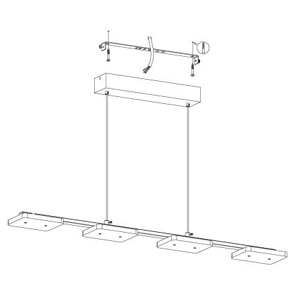 Eglo - Iluminação suspensa LED 4xLED/4.5W/230V