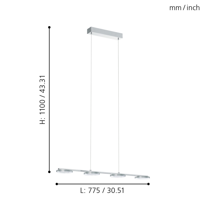 Eglo - Candeeiro suspenso LED 4xLED/4,5W/230V