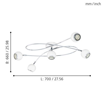 Eglo - Foco LED 5xGU10-LED/3W/230V