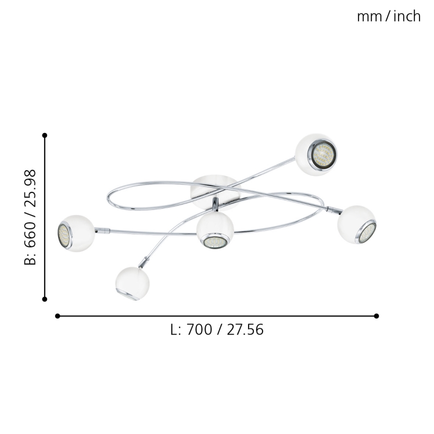 Eglo - Foco LED 5xGU10-LED/3W/230V