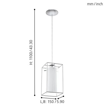 Eglo - Candelabro 1 1xE27/60W/230V