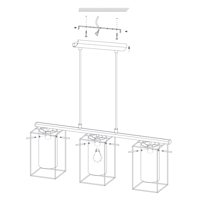 Eglo - Candelabro 1 3xE27/60W/230V
