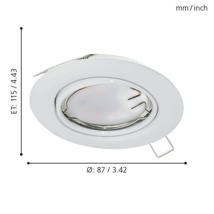 Eglo - CONJUNTO 3x Foco de encastrar LED PENETO 3xGU10-LED/5W/230V