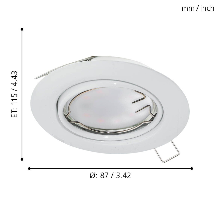 Eglo - CONJUNTO 3x Foco de encastrar LED PENETO 3xGU10-LED/5W/230V