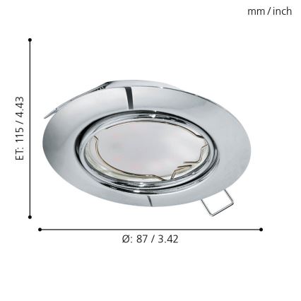 Eglo - CONJUNTO 3x Foco de encastrar LED PENETO 3xGU10-LED/5W/230V