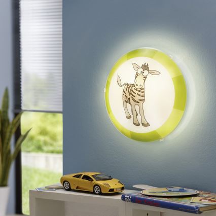 Eglo 94458 - Luz de teto de criança BIUBIU 1xE27/60W/230V zebra