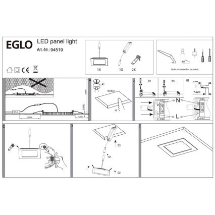 Eglo 94519 - Foco de encastrar LED FUEVA 1 LED/2,7W/230V