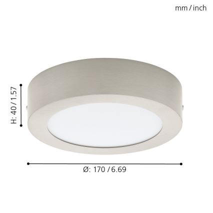 Eglo 94523 - Luz de teto LED FUEVA 1 LED/10,9W/230V