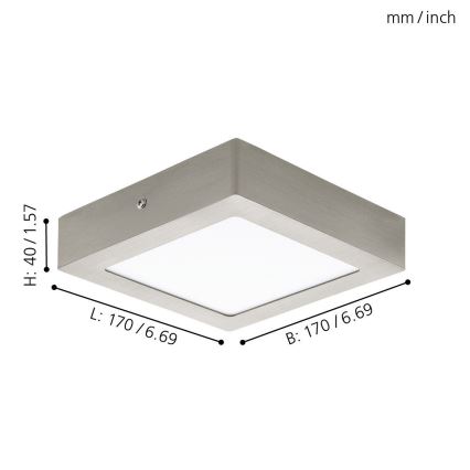 Eglo 94524 - Luz de teto LED FUEVA 1 LED/10,9W/230V