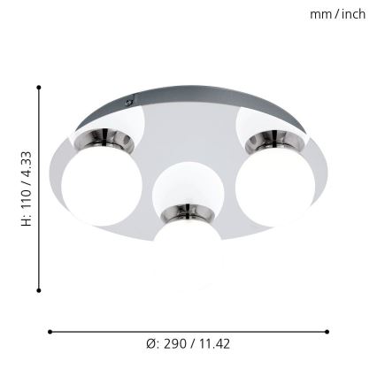 Eglo - Luz para casa de banho LED 3xLED/3,3W/230V IP44