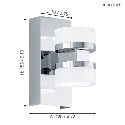 Eglo - Luz de parede para casa de banho LED 2xLED/4,5W/230V IP44