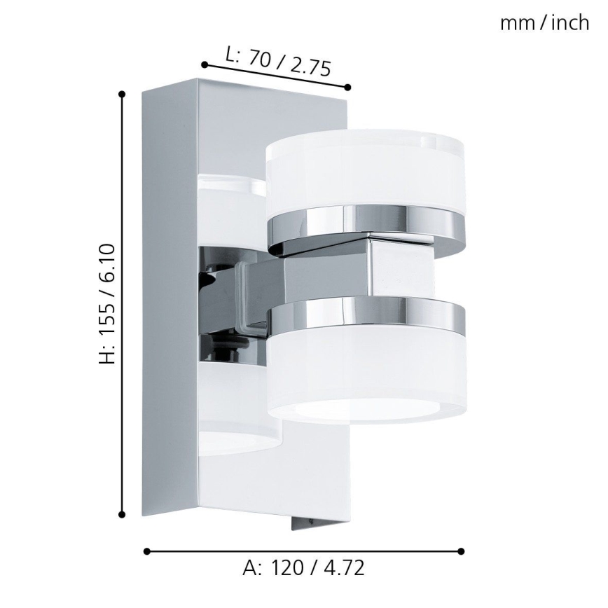 Eglo - Luz de parede para casa de banho LED 2xLED/4,5W/230V IP44